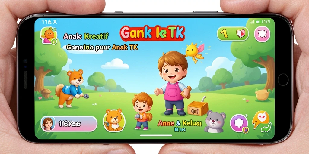 Tampilan antarmuka menarik Game Anak TK 116X.