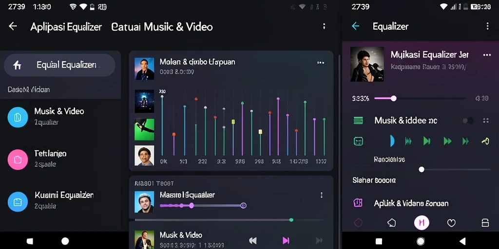 Antarmuka pengguna 2739 yang menarik dan fungsional untuk Equalizer.