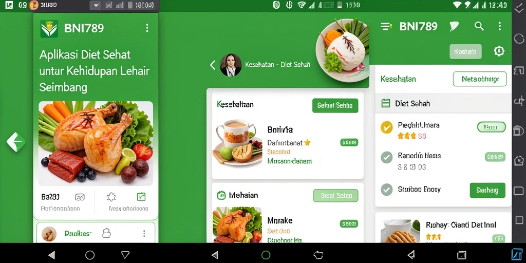 Antarmuka BNI789 menampilkan fitur pelacakan diet sehat.