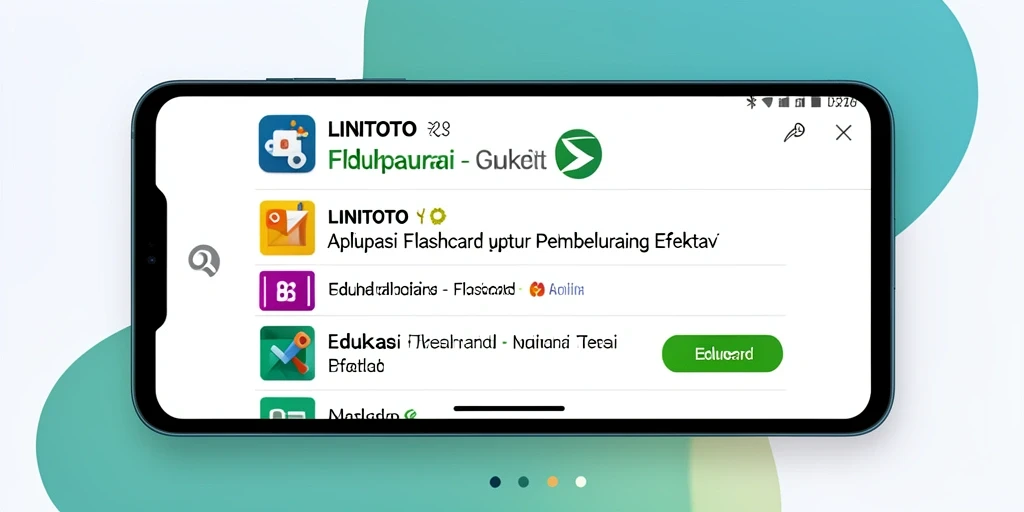 Tampilan antarmuka LINITOTO dengan fitur Flashcard yang interaktif.