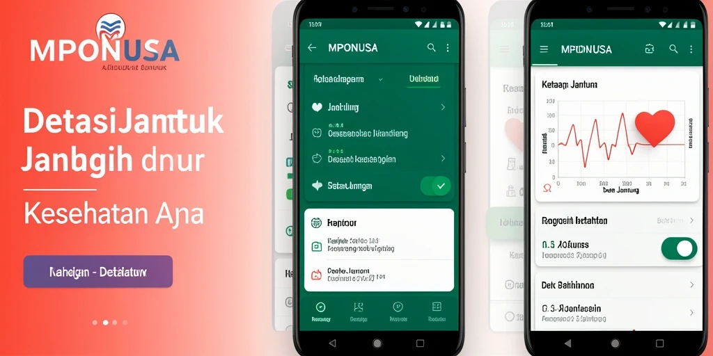 Tampilan antarmuka utama MPONUSA untuk memantau detak jantung.