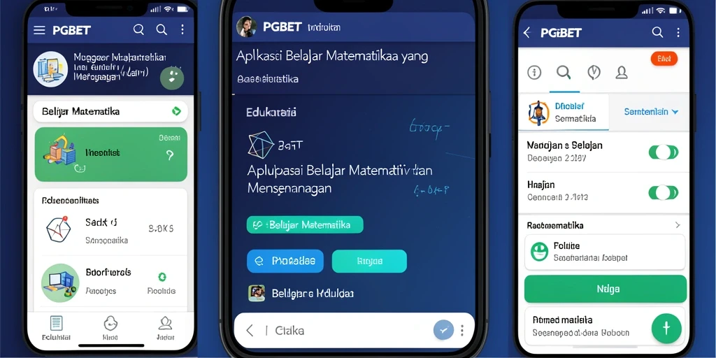 Tampilan antarmuka aplikasi PGBET untuk belajar matematika dengan mudah.