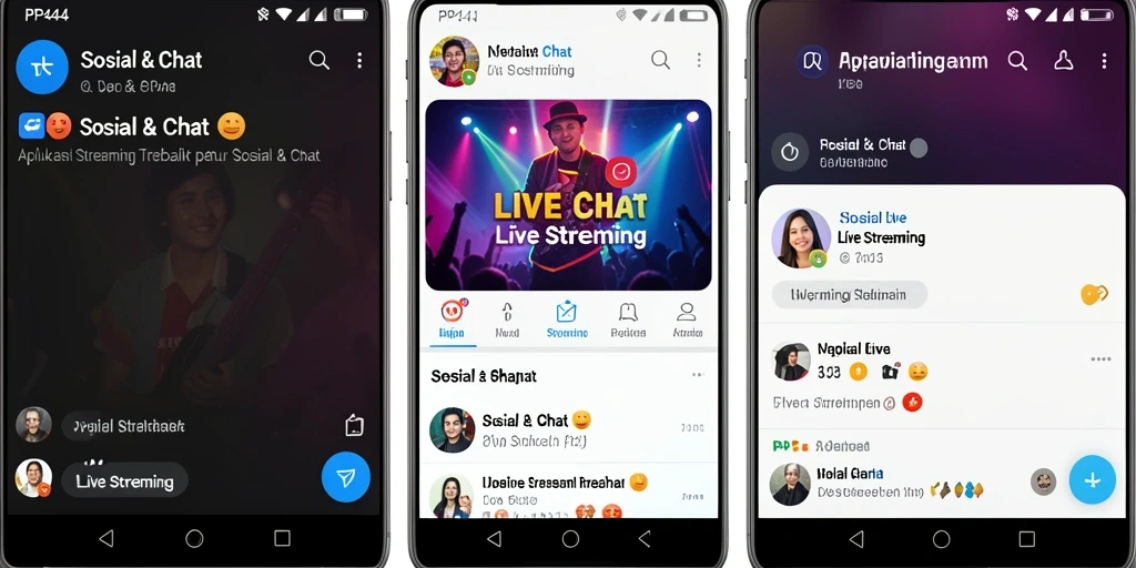 Tampilan antarmuka PP444 saat siaran langsung dengan fitur chat interaktif.