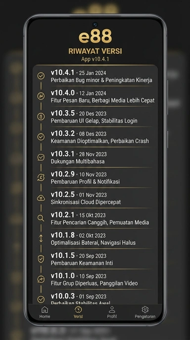 Riwayat Versi e88: Pembaruan dan Fitur Terbaru